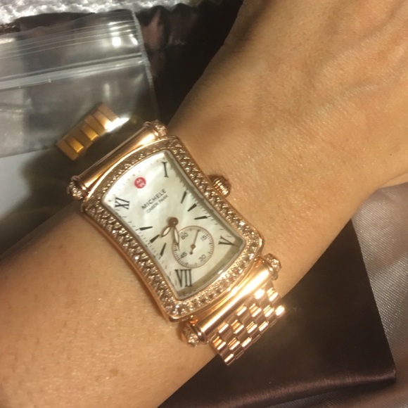 Michele rose gold dipped 148 diamond Basel watch SOLD! - Picture 4 of 8